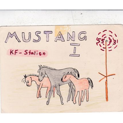 Mustang I KF Station Germany Home Made Postcard posted 1984 creased