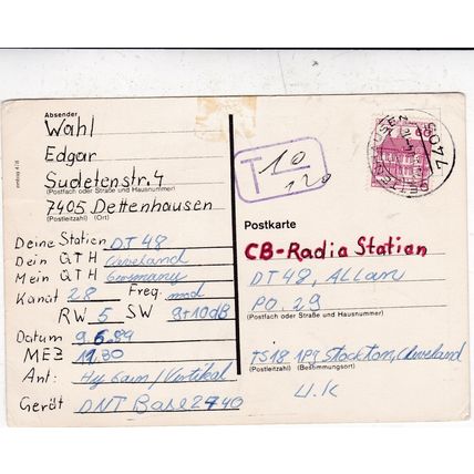 Mustang I KF Station Germany Home Made Postcard posted 1984 creased