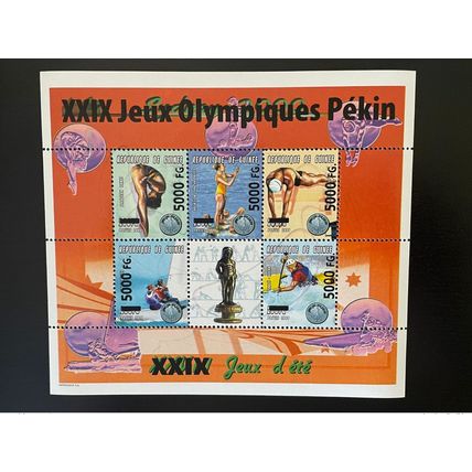Guinée 2008 Mi. 6265-6269 surchargé Sydney 2000 Pekin 2008 Jeux Olympiques