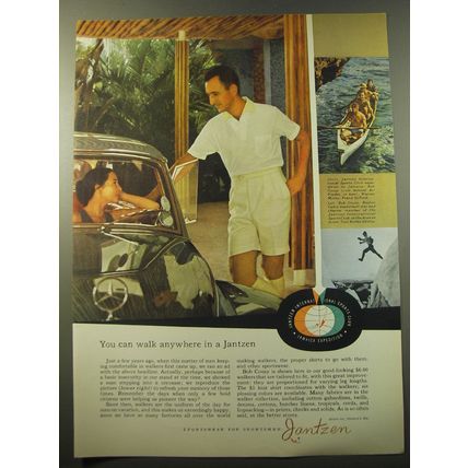 1960 Jantzen Fashion Ad - Bob Cousy, Art Pinder, Warren Miller and Frank Gifford