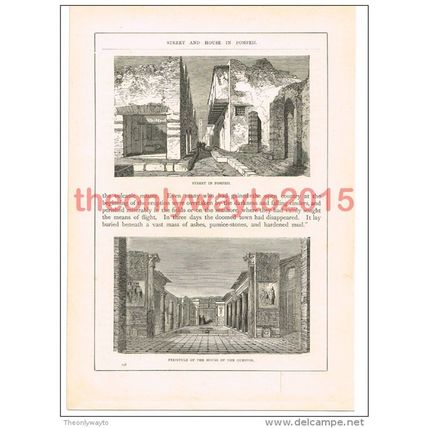 House and Street, Pompeii, Italy, Book Illustration (Print), c1870