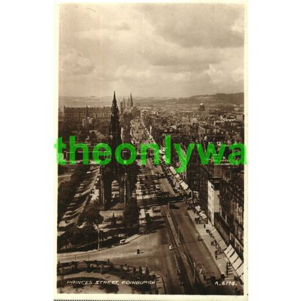 Princes Street, Edinburgh, Valentines RP Postcard, 1942