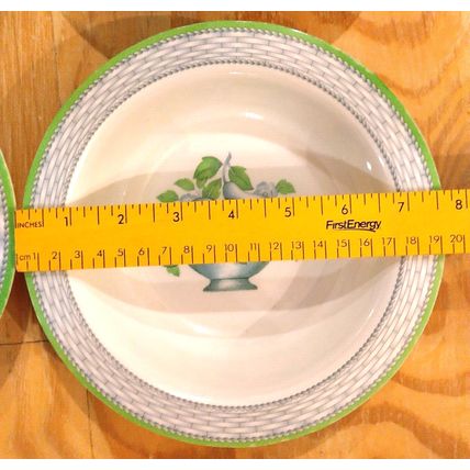 Melamine Ware 6 Pc Cereal Bowl Apple Fruit Basket Weave Villeroy & Boch Design