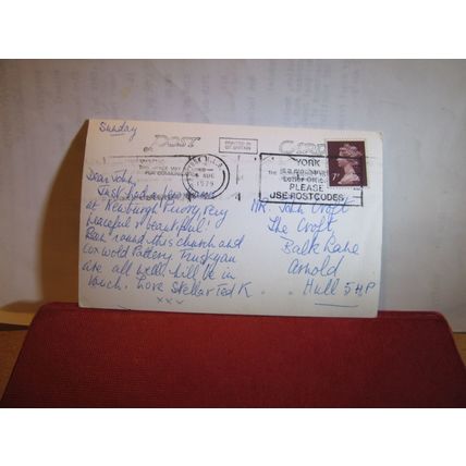 THE CHANCEL, THE CHURCH, COXWOLD, YORKSHIRE used postcard RP 1979 pm =
