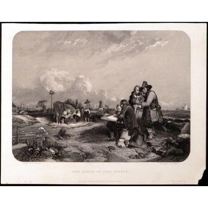 STUDIO OF PAUL POTTER 1840s Eugène Lepoittevin - Alfred Revel ANTIQUE ENGRAVING