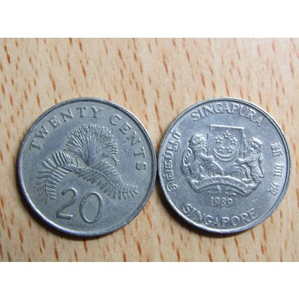 Singapore 1989 20 Cents Coin