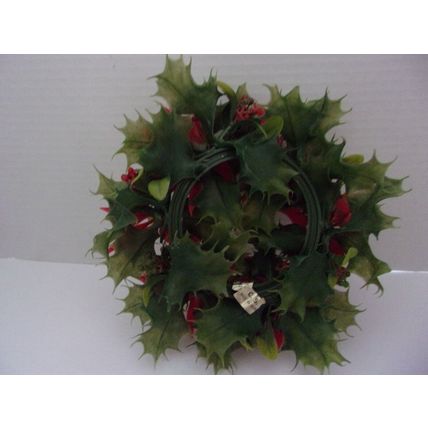 Vintage 1960s Plastic Candle Ring Christmas Poinsettias C.S.P. Hong Kong 8"