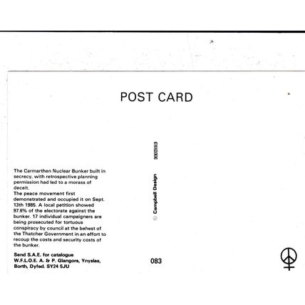 Carmarthen Anti Bunker Campaign postcard unused VGC