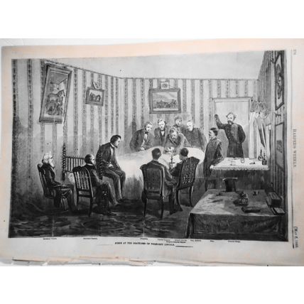 Scene At The Death-Bed of President Lincoln Harper's Weekly May 6, 1865 Original