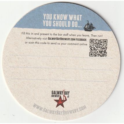 BEER MAT - GALWAY BAY BREWERY (IRELAND) - WE CRAFT BEER - (Cat No 004) - (2016)