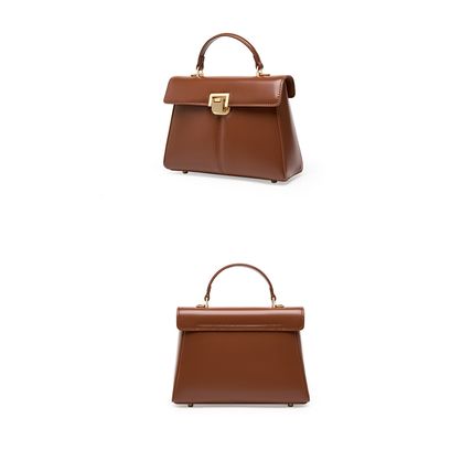 Genuine Leather Women Tote Bag Brown