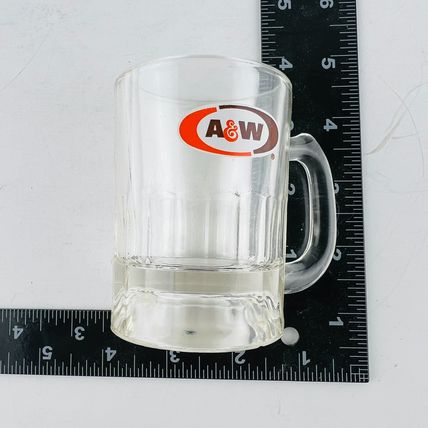 A&W Root Beer Advertising Glass Mini Mug glass 4oz Vintage