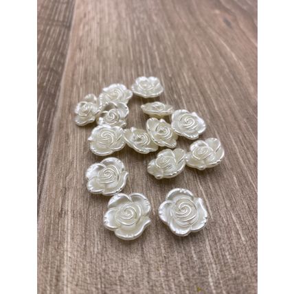 15mm Ivory Buttons Flower Rose Shape Abs Shank Cardigans Knitting Sewing