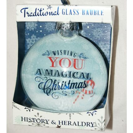 HISTORY & HERALDRY A Magical Christmas Glass Bauble - NEW