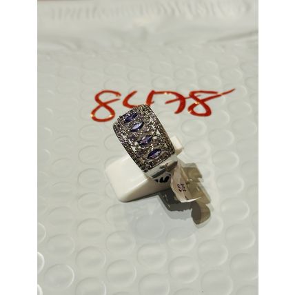 NWT Ring Bomb Party Sz9 RBP Marquise Purple Clusters Rhodium P Costume Jewelry