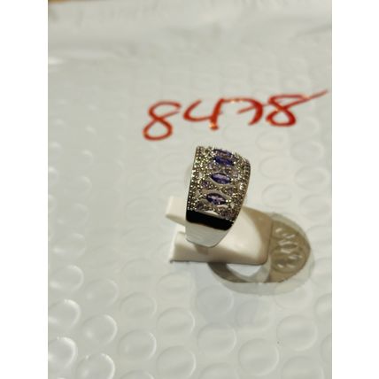 NWT Ring Bomb Party Sz9 RBP Marquise Purple Clusters Rhodium P Costume Jewelry