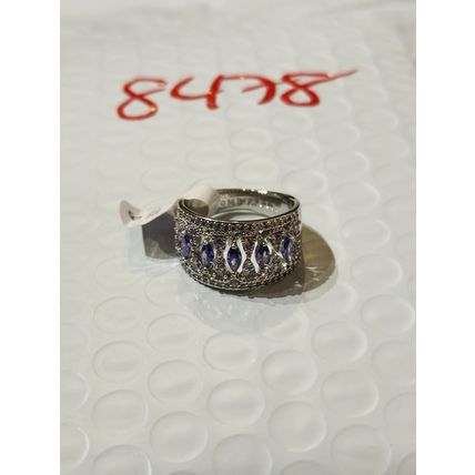 NWT Ring Bomb Party Sz9 RBP Marquise Purple Clusters Rhodium P Costume Jewelry