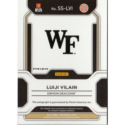 Luiji Vilain Panini Prizm autograph card # SS-LVI