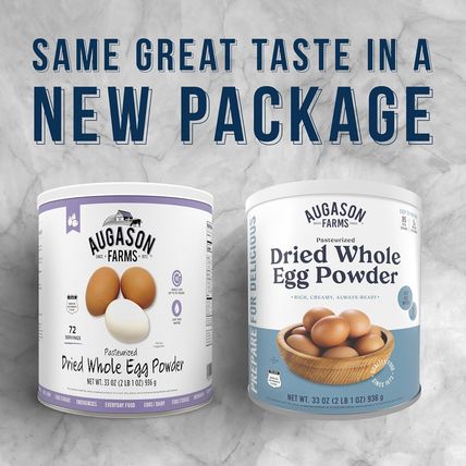 Augason Farms Pasteurized Dried Whole Egg Powder Can, Real Eggs, Emergency Food