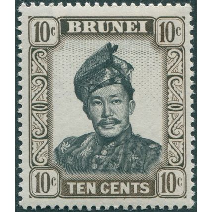 Brunei 1964 10c. black & sepia SG124 MNH