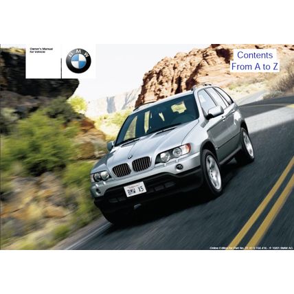 BMW X5 3.0i 4.4i 4.6i OWNERS MANUAL 2002 MOTOR CAR 185 PAGES IN ENGLISH