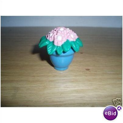 Fisher Price 2" Pink Flowers with Blue Vase 1994