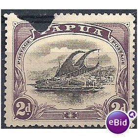 Papua 1908 SG50 2d Black & Purple Mounted Mint FILLER