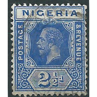 Nigeria 1914 SG4 2 1/2d Bright Blue Fine Used . . ..
