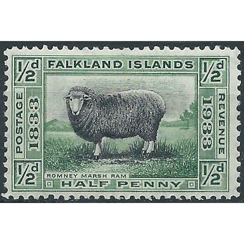 Falkland Islands 1933 SG127 1/2d Black & Green Mounted Mint ..