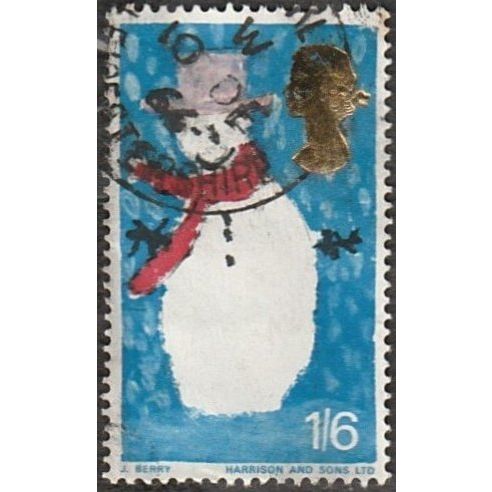 1966 Christmas. 1/6 Val (ordinary) Snowman. Good Used