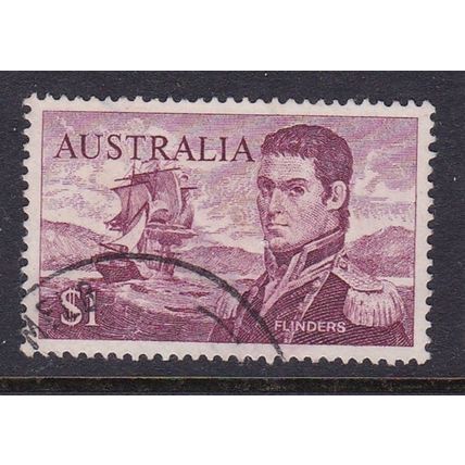 AUSTRALIA 1966-73 FLINDERS $1 USED SG401