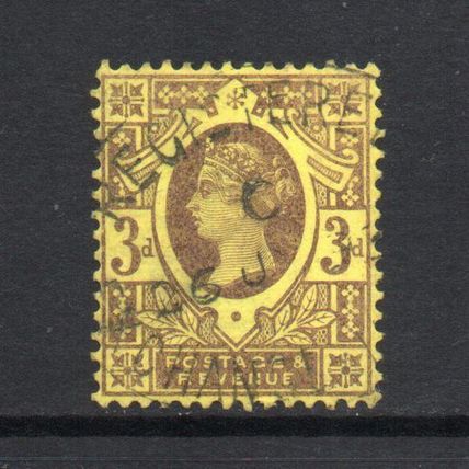 Victoria- 1887-92 - 3d Purple on Yellow (sg202) Used