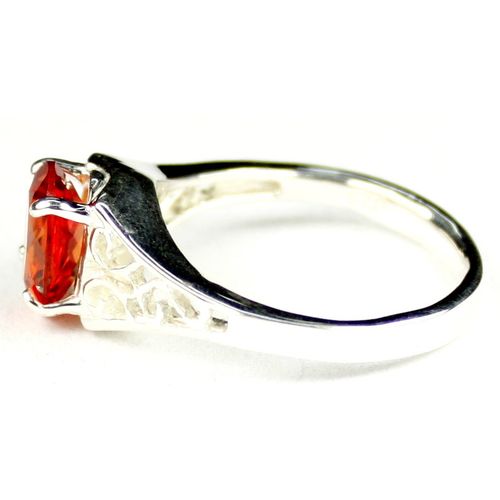 Created Padparadscha Sapphire, 925 Sterling Silver Ring, SR005