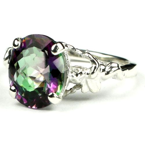 Mystic Fire Topaz, 925 Sterling Silver Angel Ring, SR154