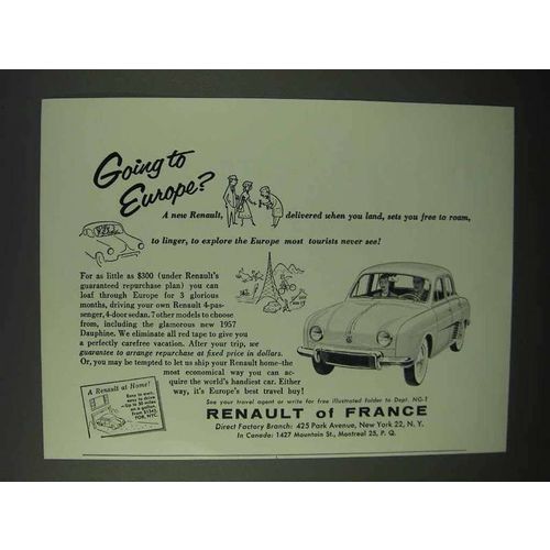 1957 Renault Dauphine Ad - Europe?