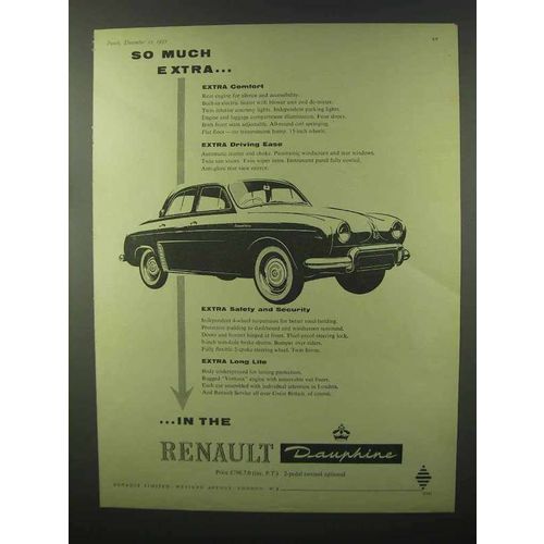 1957 Renault Dauphine Ad - So Much Extra