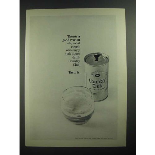 1965 Country Club Malt Liquor Ad - There's a Good Reason