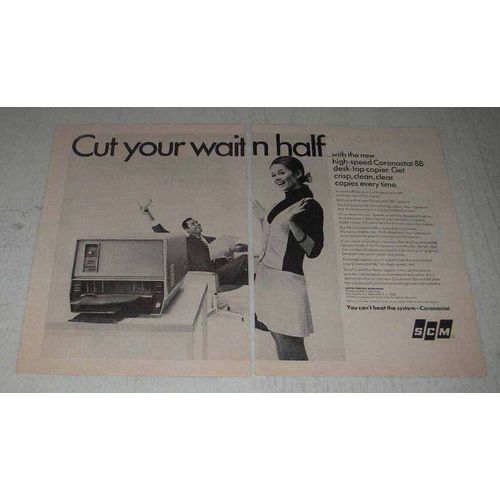 1967 SCM Coronastat 88 desk-top copier Ad - Cut Wait