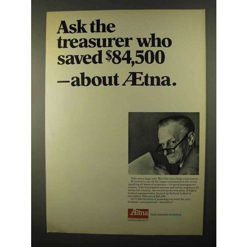 1968 Aetna Insurance Ad - Ask The Treasure Who Saved