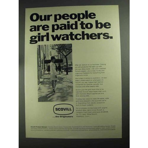 1968 Scovill Products Ad - Paid to Be Girl Watchers