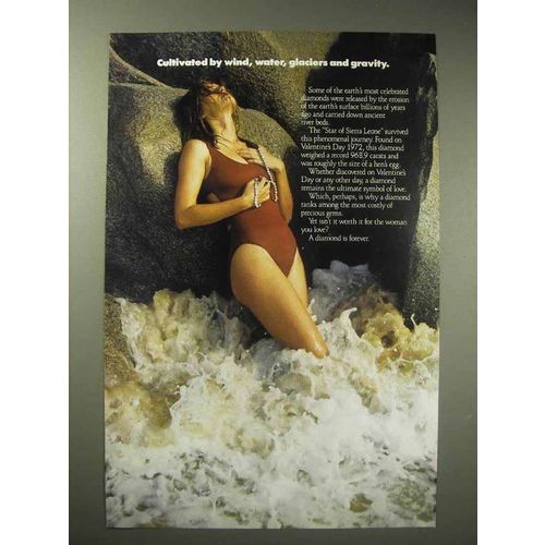 1990 De Beers Diamond Ad - Cultivated by Wind, Water