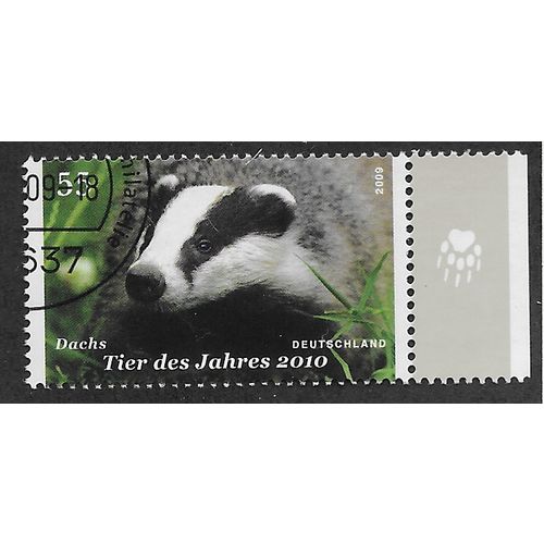 GER 2009 55c 'ANIMAL OF THE YEAR - BADGER' FINE USED (EBID57-104)
