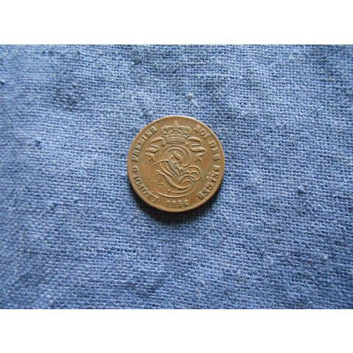 1856 Scarce BELGIUM 2 CENTIMES COIN.