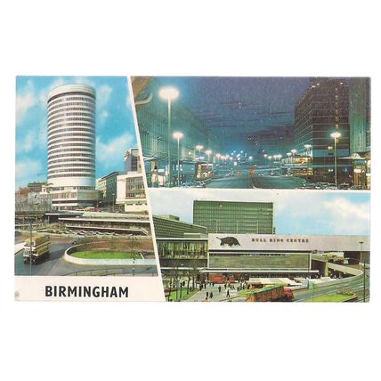 multiview, BIRMINGHAM, WARWICKSHIRE unused vintage postcard. Colourmaster =