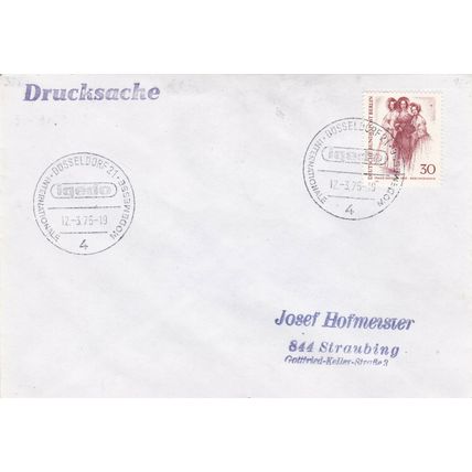 Berlin 1975 Dusseldorf Fashion Fair FDC Dusseldorf 21 special cancel typed VGC