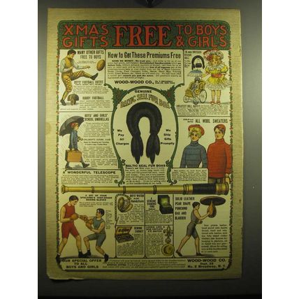 1905 Wood-Wood Co. Advertisement - Boys' Football Outfit, Rugby Football, Doll