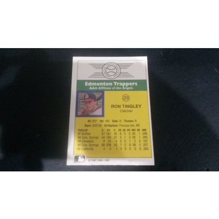 1990 CMC Card # 500 Ron Tingley Very Good-Excellent (4) Edmonton Trappers