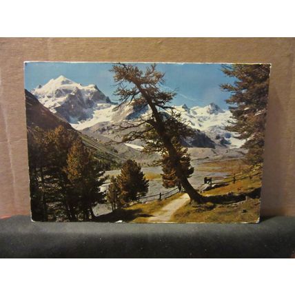PIZ ROSEG MOUNTAIN, SWITZERLAND used vintage postcard 1965 pm =