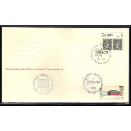 Cover Canada 2 Stamps CAPEX '87 (Cachet-U/A) Box0038