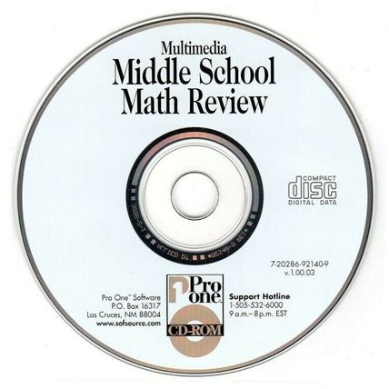 Middle School Math Review (PC-CD, 1997) for Windows 3.1/95 - NEW CD in SLEEVE